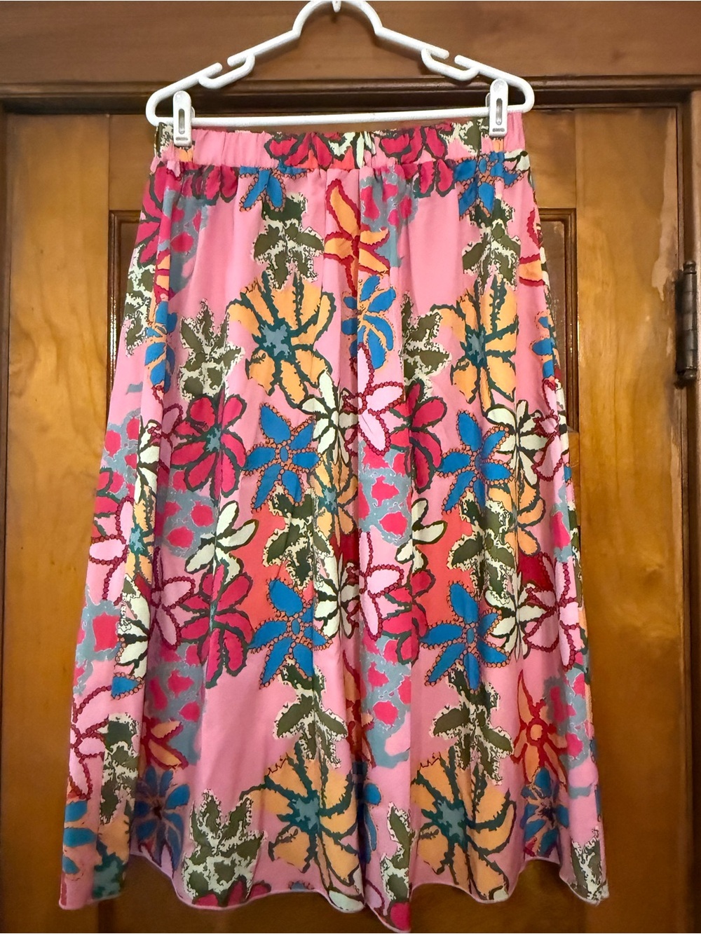 Pink Floral A-Line Women's Skirt